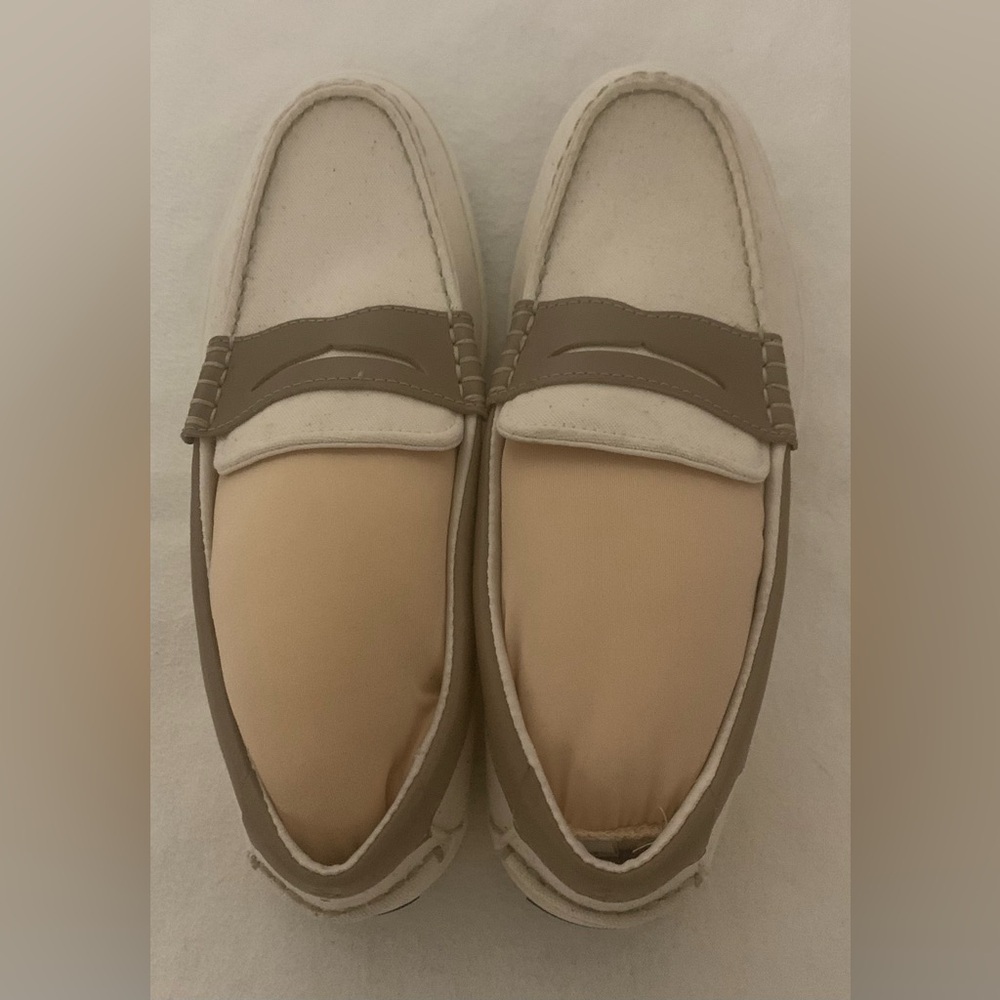Cole Haan Nantucket C38573 Penny Loafer Mens Sz 8 M Ivory Canvas Slip On Shoes - Picture 9 of 15
